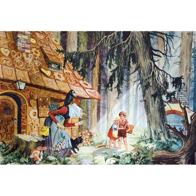 Historisches Schulwandbild, Hänsel und Gretel