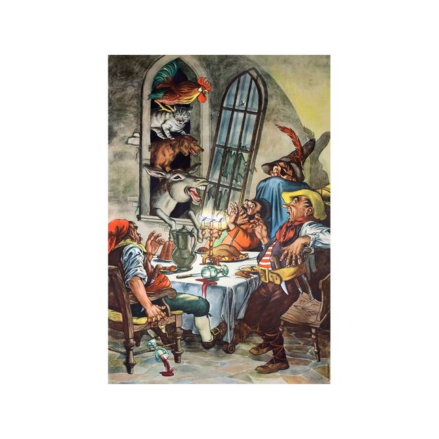 Historisches Schulwandbild, Bremer Stadtmusikanten