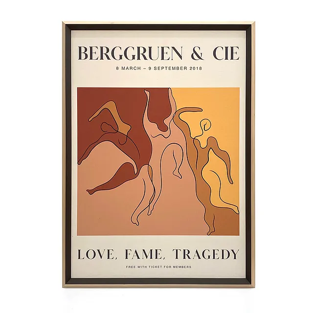 Ausstellungsplakat Love, Fame, Tragedy